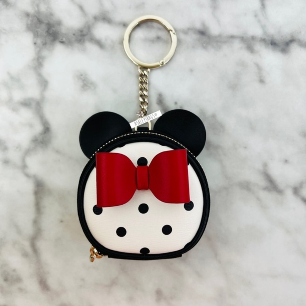 Kate Spade X Disney Minnie Mouse Tote & Coin Purse Keychain Bag Charm Set - Picture 12 of 16